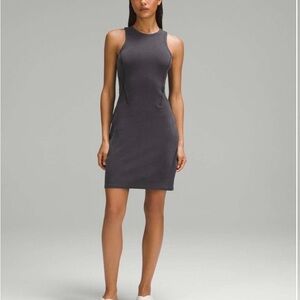 Lululemon Ribbed Softstreme Slim-Fit Tank Dress Black Size 2